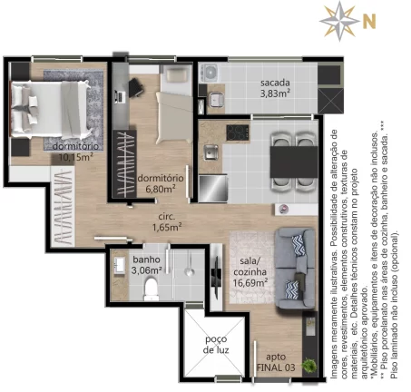 Imagem Apartamento 2 quartos para venda no bairro Centro em Caxias do Sul