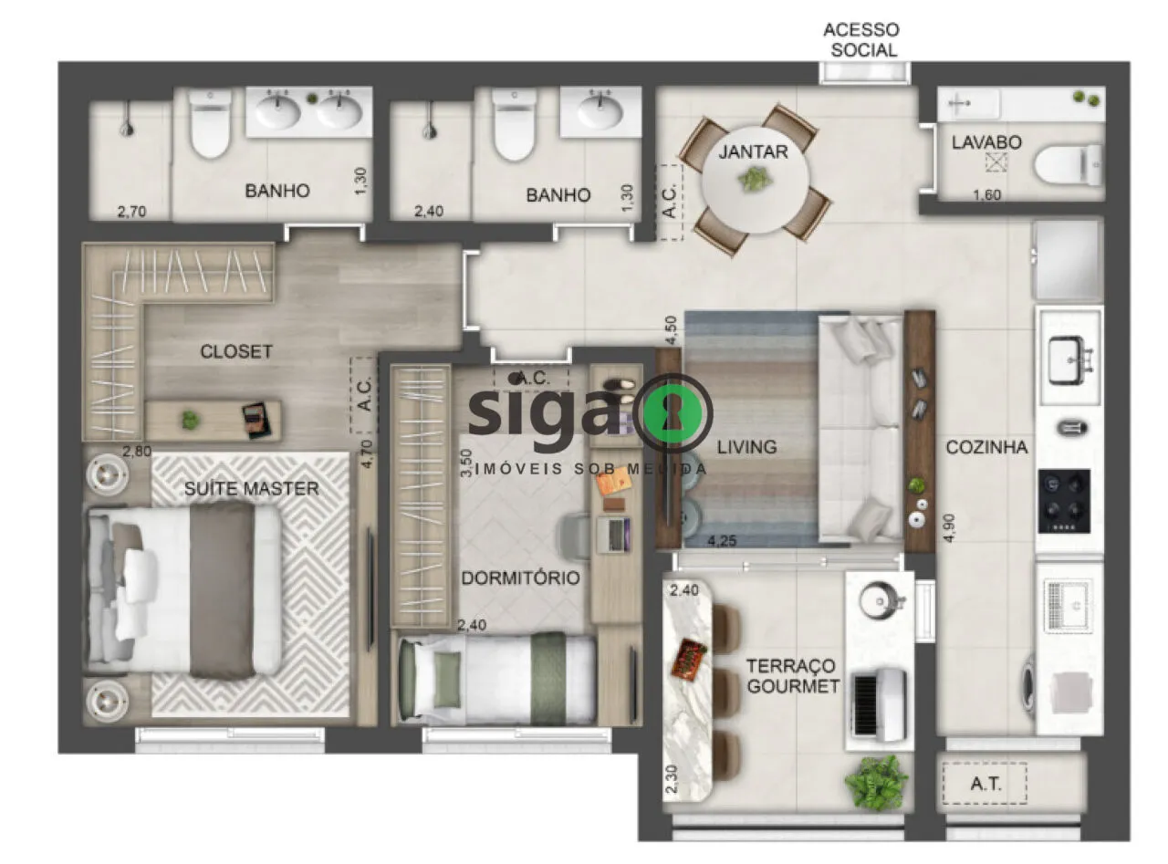 Foto do imóvel APTO BROOKLIN Á VENDA 122M2 , COM 3 SUÍTES, 2 VAGAS E LAZER COMPLETO!