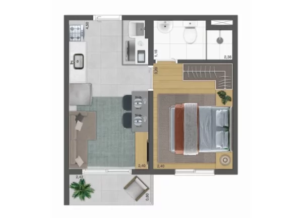 Imagem PLANO ... NOVA ESPRAIADA - Studio de 27m², próximo à Estação Campo Belo do Metrô!