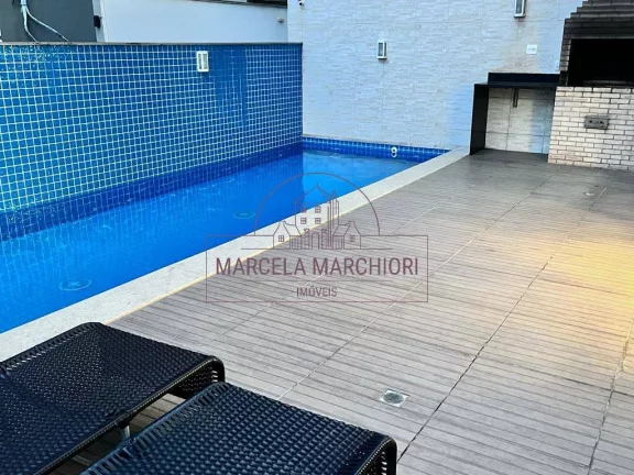 Imagem Apartamento quarto e sala, varanda grande, 1 vaga, 1 quadra do mar