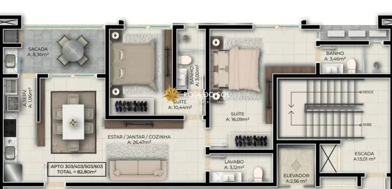 Imagem Vivace Residence Apartamento novo 2 suítes à venda Praia de Bombinhas SC