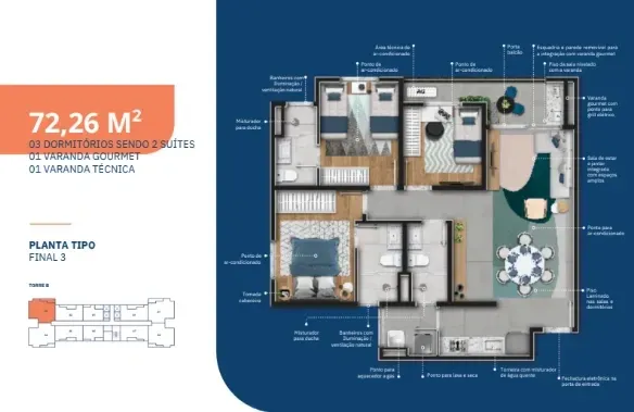 Imagem Apartamento com 2 Quartos à Venda, 54 metros em Centro - Sorocaba