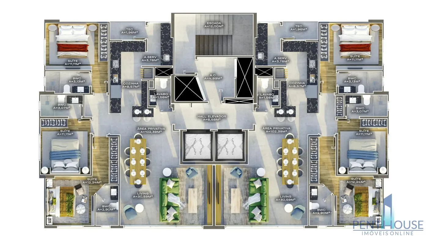 Imagem Apartamento Zona Central para Venda em Balneário Camboriú, CENTRO, 3 dormitórios, 3 suítes, 4 banheiros, 2 vagas
