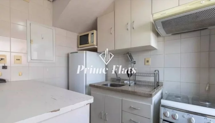Imagem Flat disponível para venda no International Duplex Residence em Moema, com 42m², 1 dormitório e 1 vaga de garagem