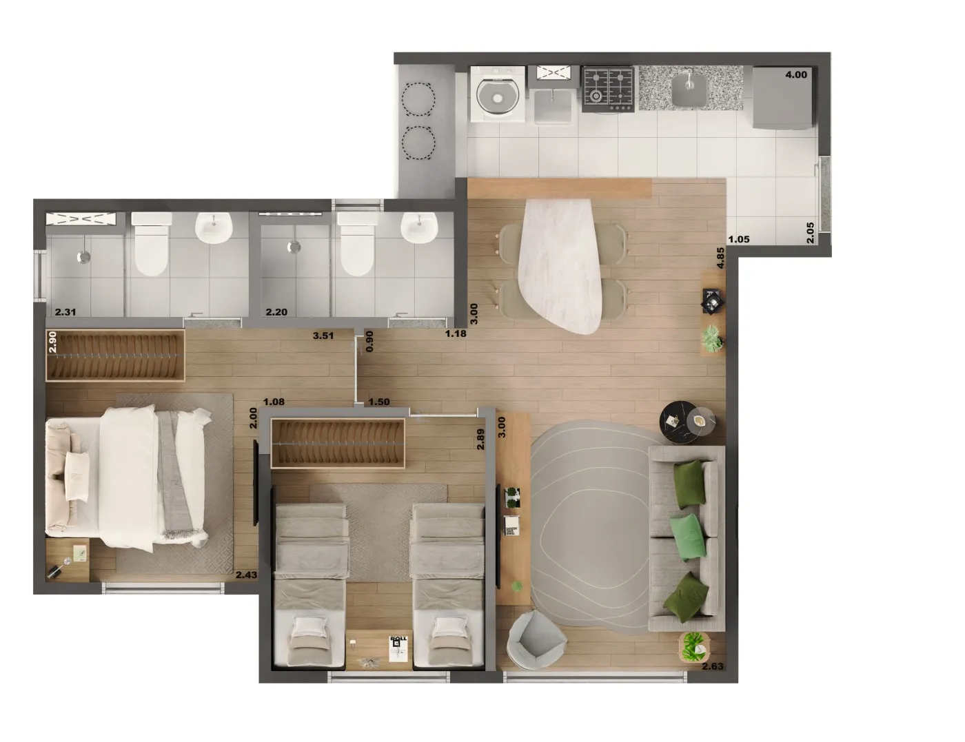 Imagem Apartamento para Venda em Fortaleza, Benfica, 2 dormitórios, 1 suíte, 2 banheiros, 1 vaga