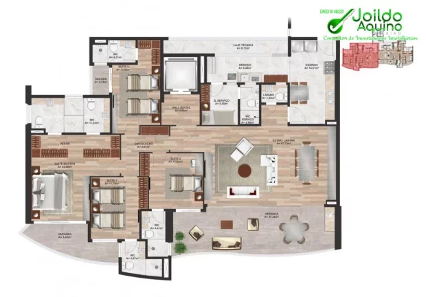 Imagem Apartamento 4 suítes, alto padrão, lazer e muito mais No bairro Aldeota