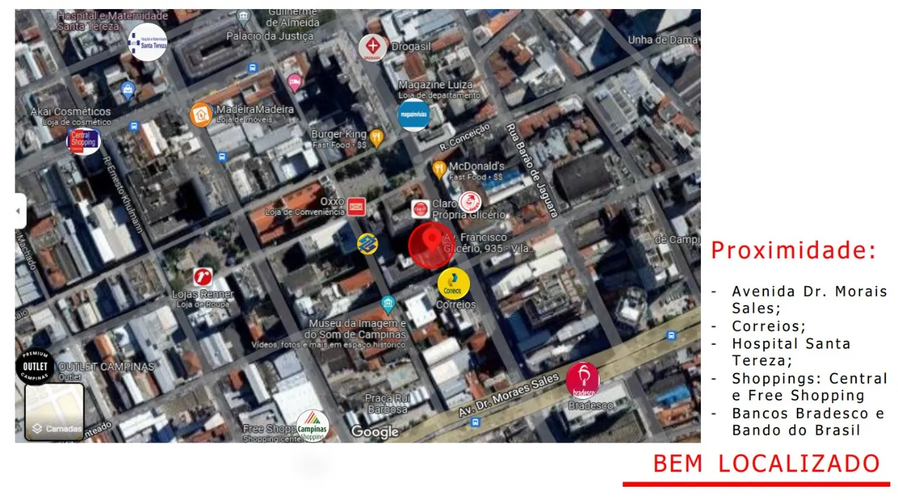 Imagem Ponto Comercial de Alto Padrão no Centro de Campinas-SP: 9 Vagas de Garagem e 2.964,21 m² de Área Disponíveis!