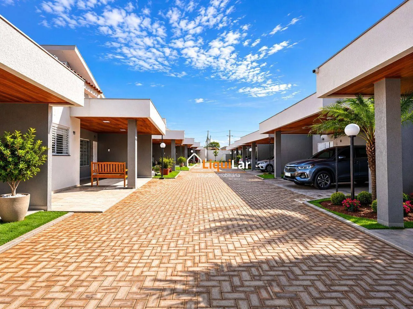 Imagem Casa à Venda no Residencial Carlota I com 3 Quartos, Suíte, Área Gourmet e Condomínio Exclusivo