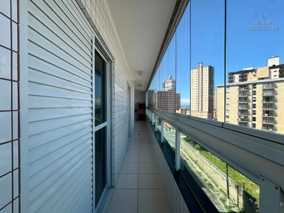 Imagem Apartamento em Praia Grande, com 2 quartos, 1 suíte, e uma sacada gourmet,80 m².