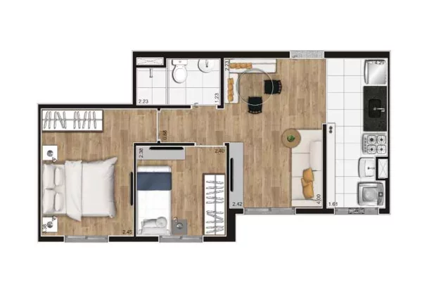 Imagem APARTAMENTO DE 41M², 2 DORMITÓRIOS COM 1 VAGA DE GARAGEM A VENDA - VILA DAS BELEZAS - ZONA SUL DE SÃO PAULO / SP