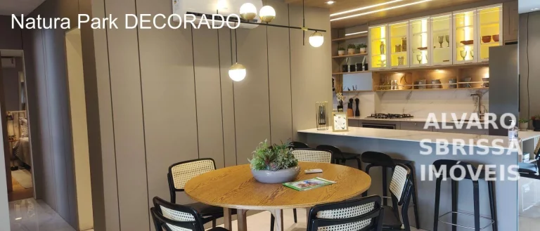 Imagem Apartamento com 3 dormitórios sendo uma suíte em condomínio park, cercado de vegetação, lagos, peixes, locais agradáveis para relaxar e área de lazer