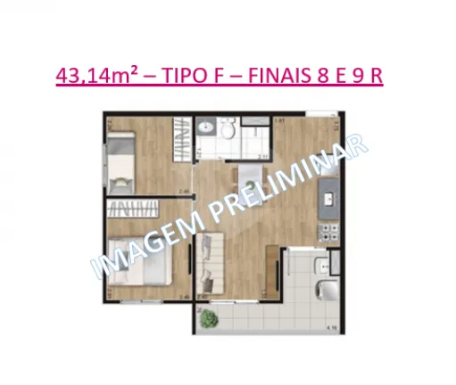Imagem Apartamento com 2 Quartos à Venda, 43 m² em Belenzinho - São Paulo