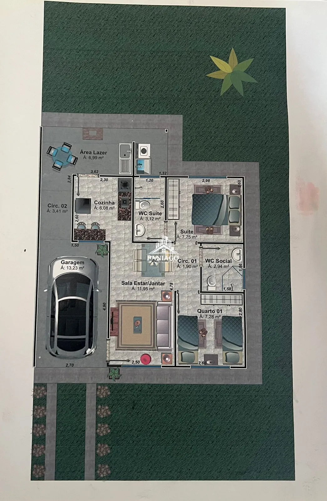 Imagem Casa com 2 quartos (1 suíte), amplo terreno, Altos do Parque, Cuiabá-MT