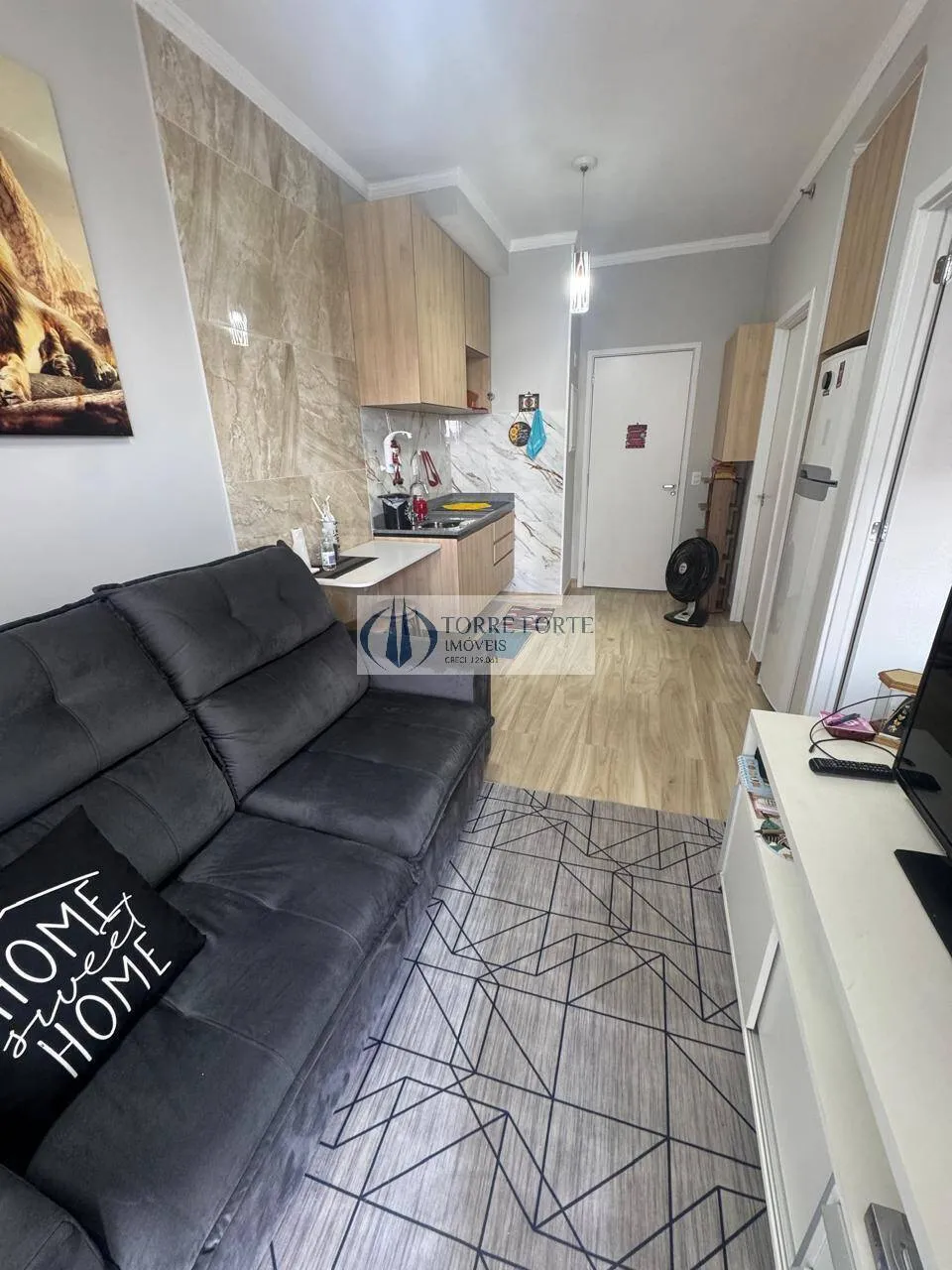 Imagem Lindo Apartamento Mobiliado com 1 dormitorio 1 vaga, varanda na Penha .