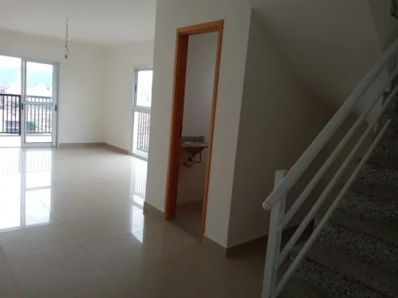 Imagem Apartamento duplex, piscina e 2 vagas demarcadas. Encruzilhada - Santos/SP