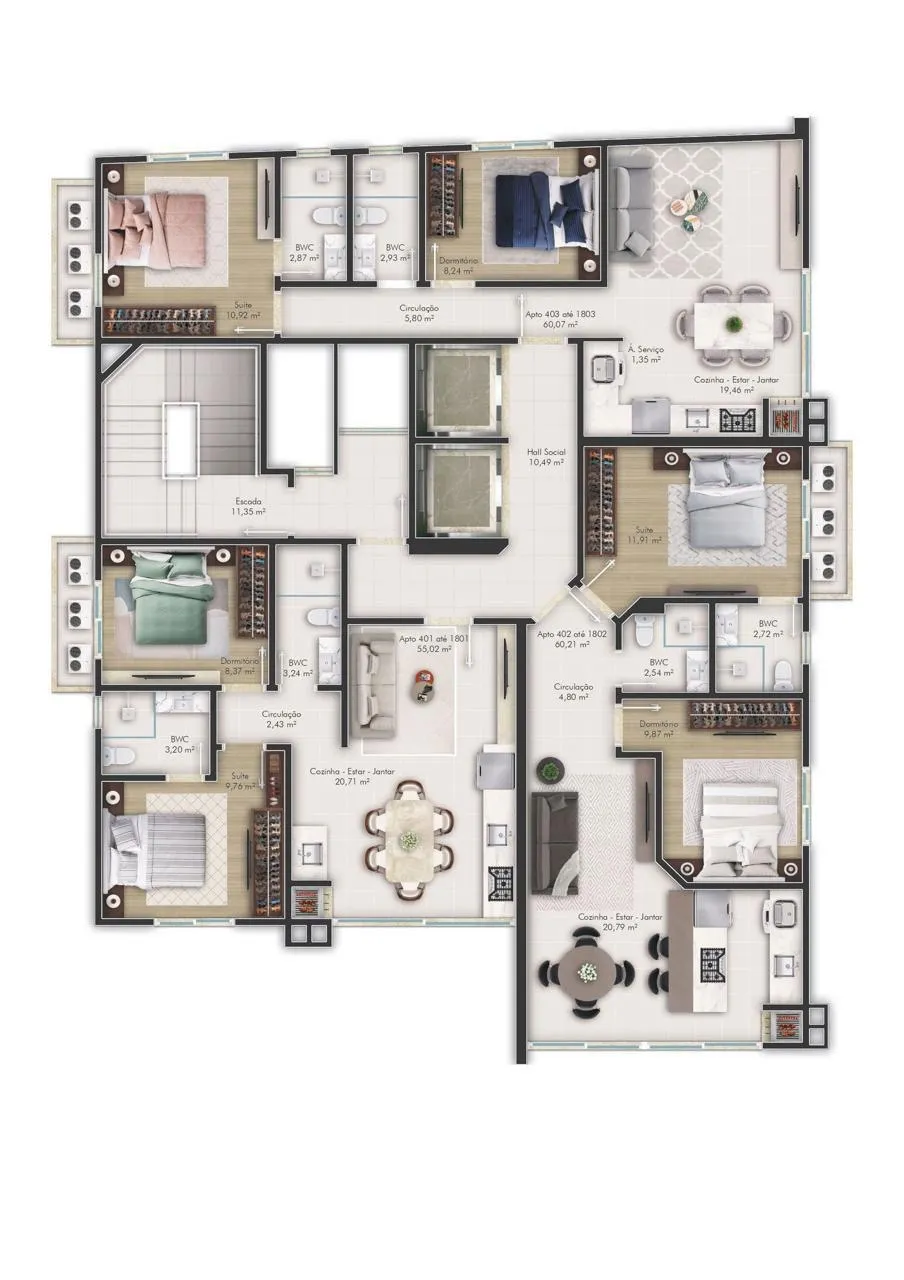 Imagem Apartamento à venda com 55.02m2 por R$ 850.000,00