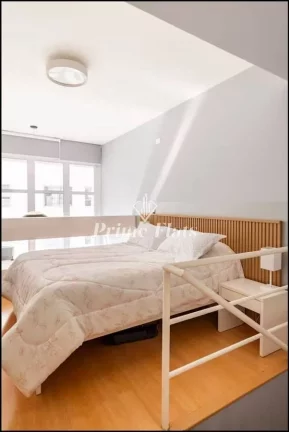 Imagem Flat disponível para locação no Condomínio Edifício Moema Loft, com 45m², 1 dormitório e 1 vaga de garagem