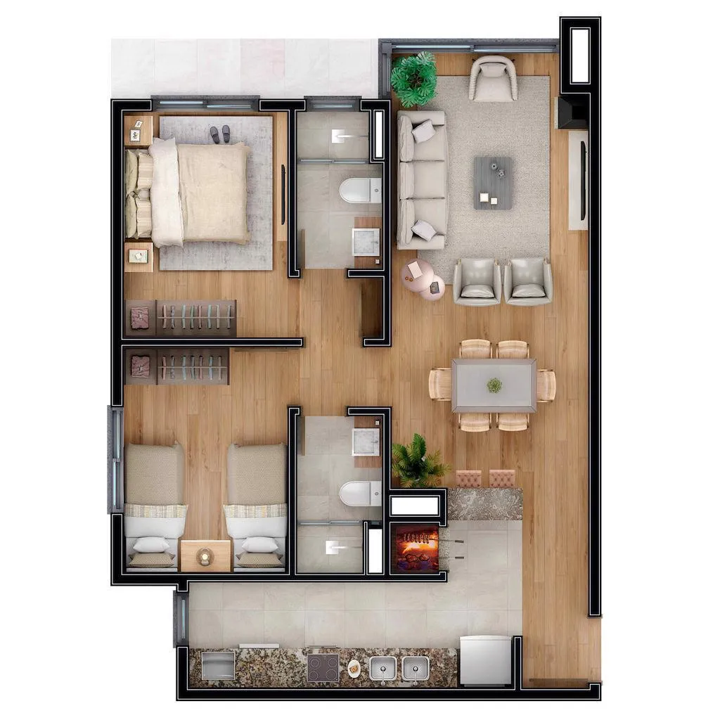 Imagem Apartamento à venda em Gramado, Carniel, com 2 quartos, 84.94m2