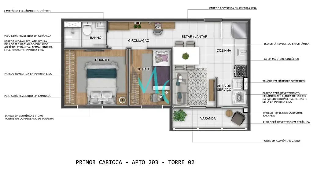 Imagem Apartamento à venda 2 Quartos 36.86M² Del Castilho Rio de Janeiro - RJ