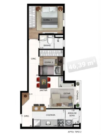 Imagem Apartamento com 2 Quartos à Venda, 51 m² em Vila Galvão - Guarulhos
