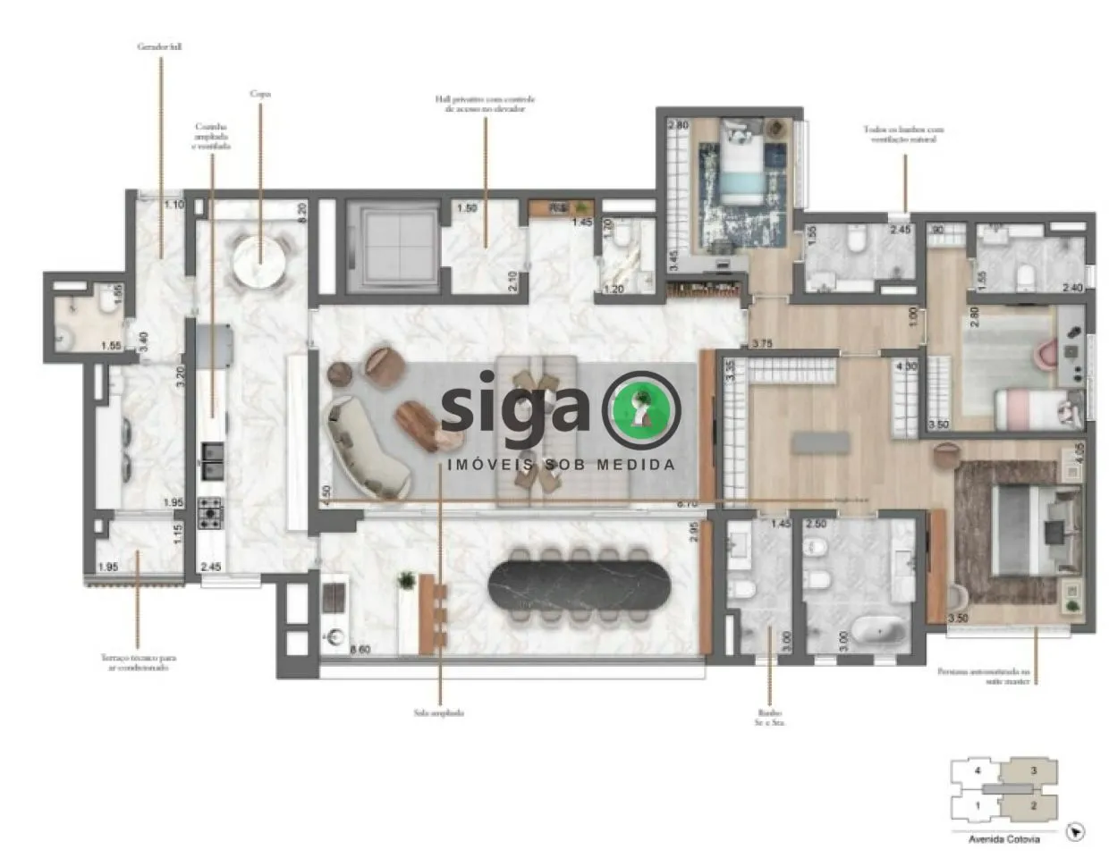 Imagem Apartamento para venda em Moema 03 suítes, São Paulo - SP
