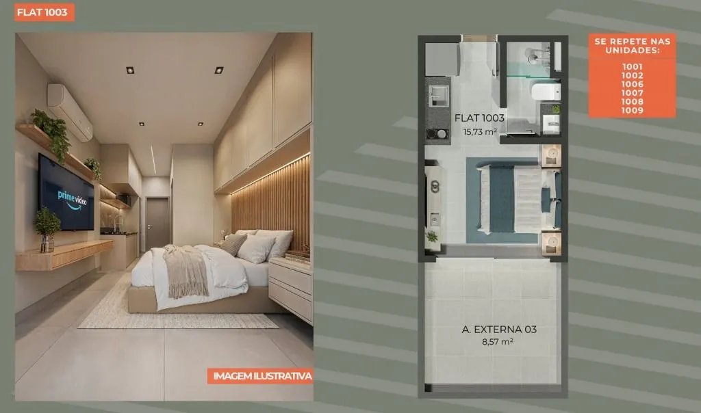 Imagem Flat com 1 dormitório à venda, 24 m² por R$ 209.990 - Jardim São Paulo - João Pessoa/PB