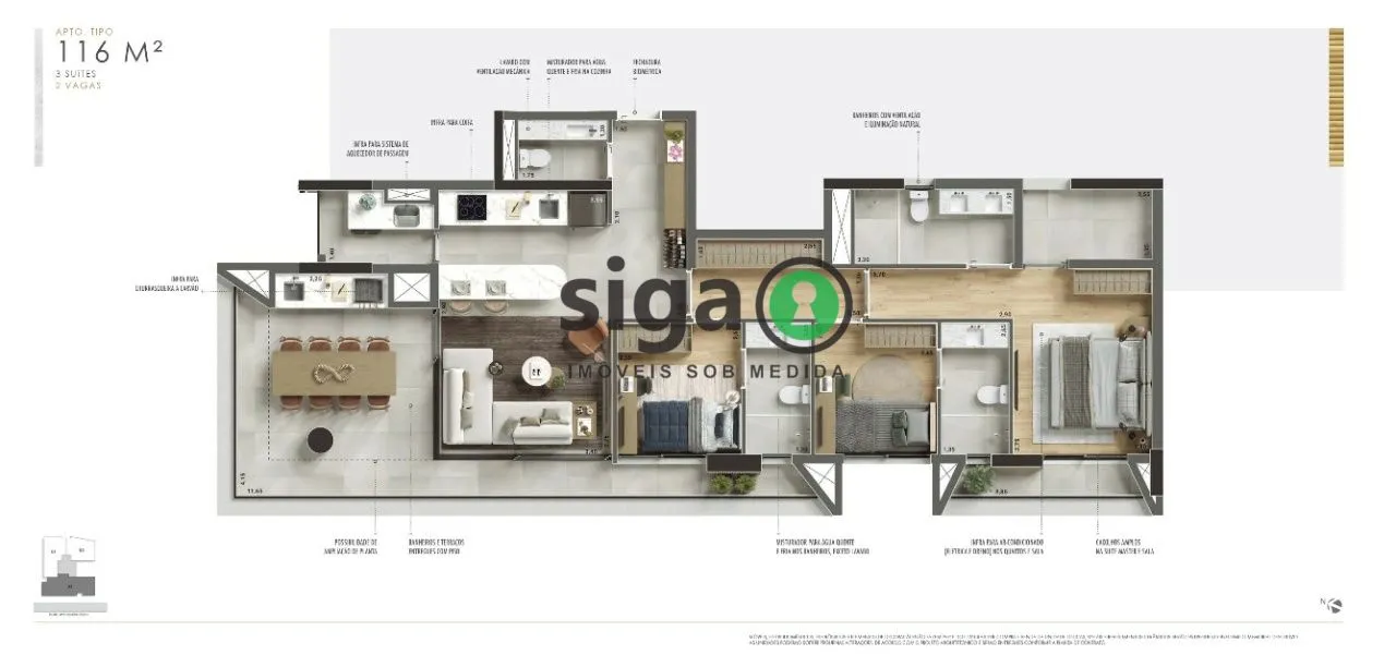 Imagem Apartamento para venda Vila Clementino 03 Suítes, São Paulo - SP
