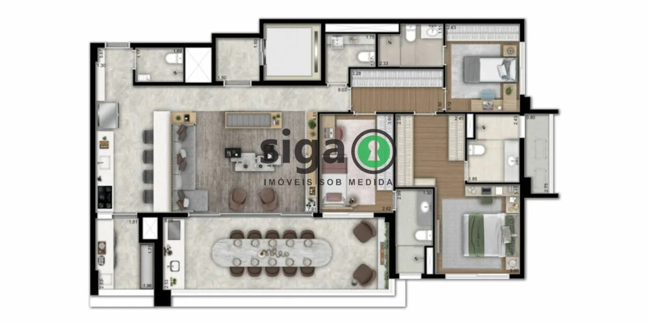Foto do imóvel Apartamento 143M² | 4 Dormitórios com Varanda e Lazer no Brooklin, próximo a Berrini