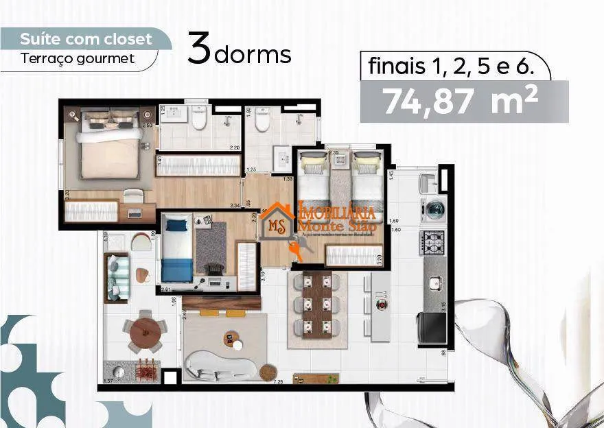Imagem Essenza Vila Augusta Guarulhos | 3 Dorms com Suíte e Closet | Terraço Gourmet | Lazer Completo