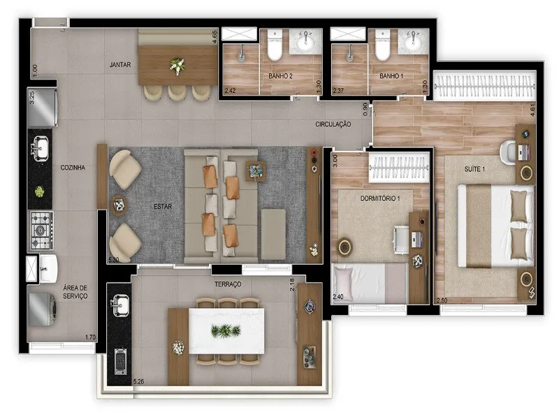 Imagem Apartamento de Luxo com 3 Suítes na Vila Gilda, Santo André - Condomínio The Address - 108m², 4 Banheiros, 2 Vagas