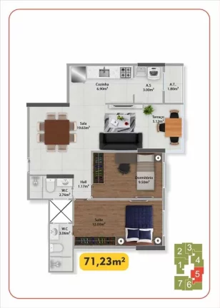 Imagem Apartamento com 2 dorms, Guilhermina, Praia Grande - R$ 476 mil, Cod: 2770