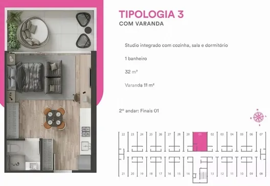 Imagem Entrada Facilitada e Parcelas Menores que o Aluguel l Studio de 22m² l Sem Varanda - Norte da Ilha, Florianópolis/SC