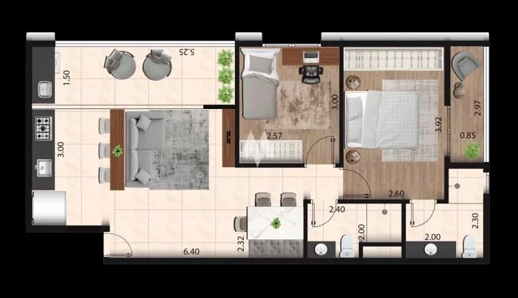 Imagem Obras aceleradas - Apartamento de 2 dormitórios sendo 1 suíte em Santos