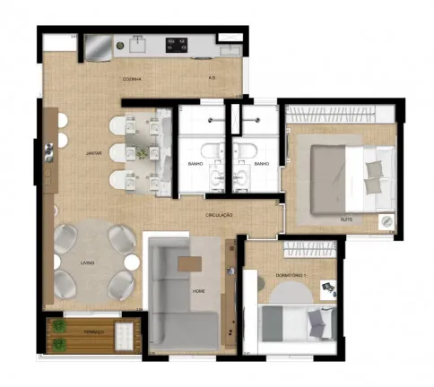 Imagem Apartamento com 2 Quartos à Venda, 53 m² em Jardim Independência - São Paulo