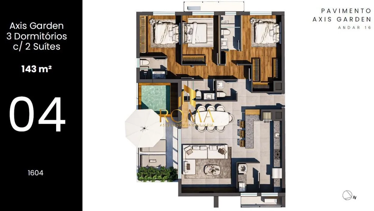 Imagem ESSENZA HOME CLUB -AXIS - GARDEN COM PISCINA PRIVATIVA