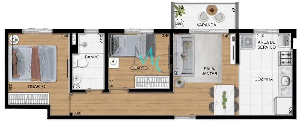 Imagem Apartamento à venda 2 Quartos 1 Vaga 46.03M² Todos os Santos Rio de Janeiro - RJ | Urb Sole