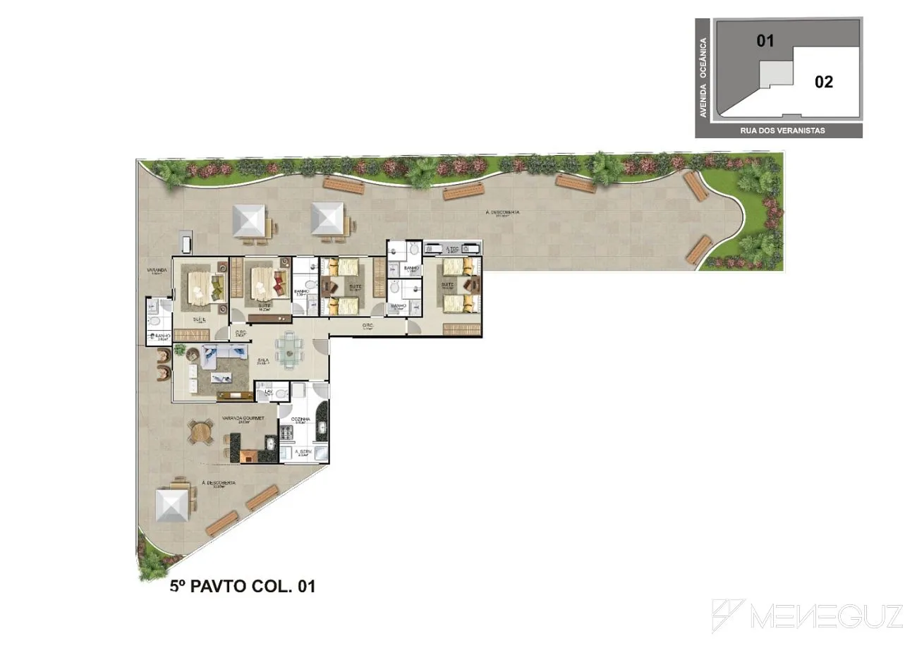 Imagem Exclusivo empreendimento de alto padrão, com apartamentos de 4 suítes e duas vagas de garagem