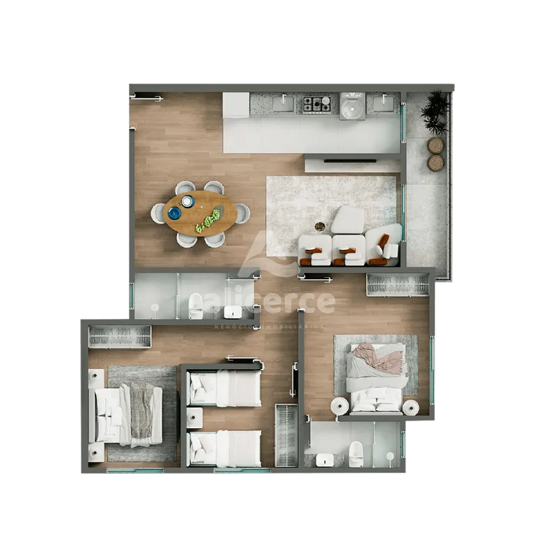 Imagem Apartamento à venda com 2 quartos 1 suíte, 69,69m² em Centro Biguaçu