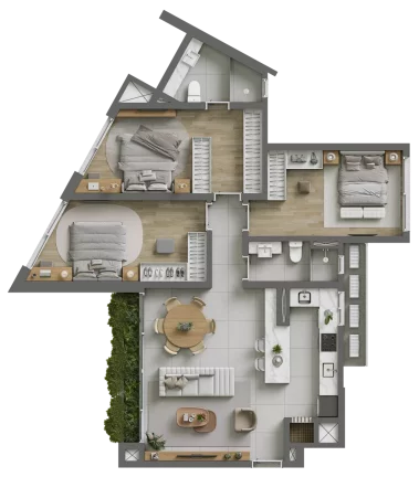 Imagem Apartamento 3 quartos para venda no bairro Centro em Torres