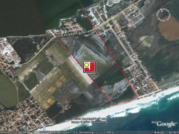 Imagem Vendo espetacular área, no mar, Praia Seca - Praia Massambaba, com 455.772m², 350m frontais mar e Lagoa de Araruama, 1300m profundidade, c/ água ... luz
