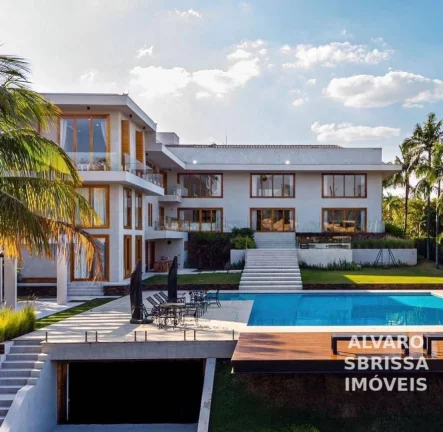 Imagem JÁ FOI VENDIDO - Casa luxuosa com 5 suítes, mobiliada e climatizada, de fundo para o lago do Condomínio Fazenda Vila Real de Itu SP