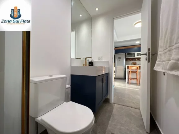 Imagem Apartamento à Venda No Brooklin Com 1 Dormitório e 1 Vaga - Mobiliado