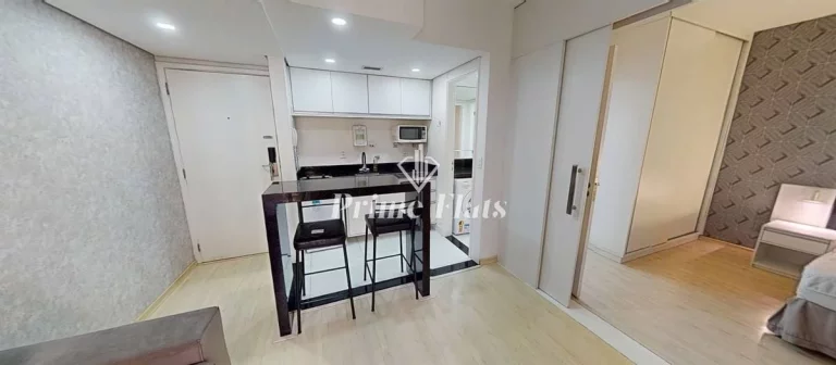 Imagem Flat disponível para locação no QI Intelligence Flat em Moema, com 37m², 1 dormitório e 1 vaga
