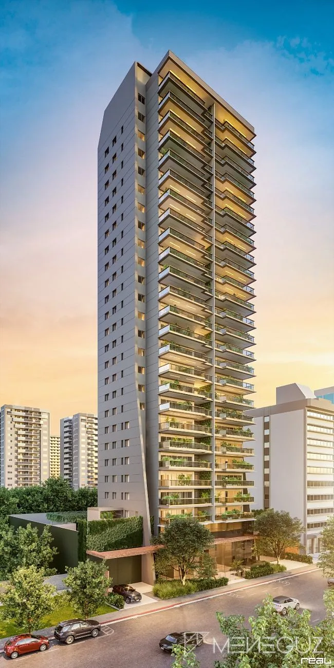 Imagem Um projeto de alto padrão, inovador, com soluções arquitetônicas sustentáveis e muita área verde.