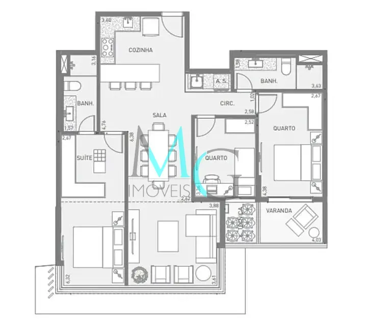 Imagem Apartamento à venda 3 Quartos 1 Suite 2 Vagas 100.25M² Barra da Tijuca Rio de Janeiro - RJ | Signature