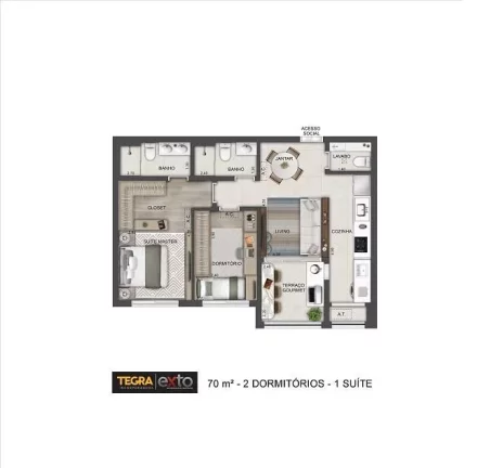 Imagem LEDGE BROOKLIN - EXTO - Studio de 40m², ótima localização, próximo ao Shopping D...D e da Berrini!!