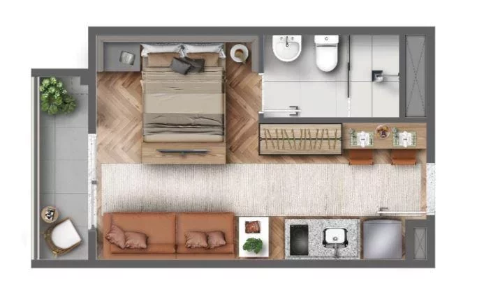 Imagem MY ONE ESTAÇÃO FRADIQUE COUTINHO - Studio de 25m² (Unidade de Revenda), próximo à Estação do Metrô!