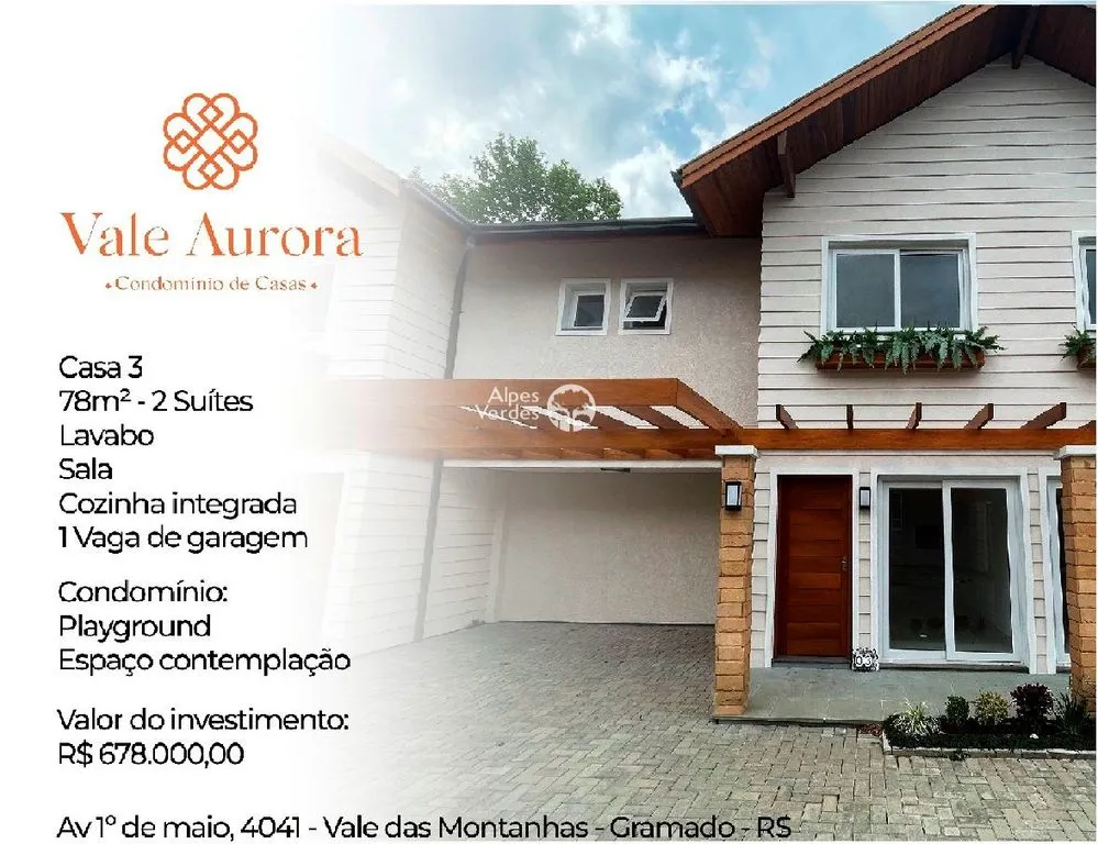 Foto do imóvel Casa à venda por R$ 678.000 - Vale das Montanhas - Gramado/RS
