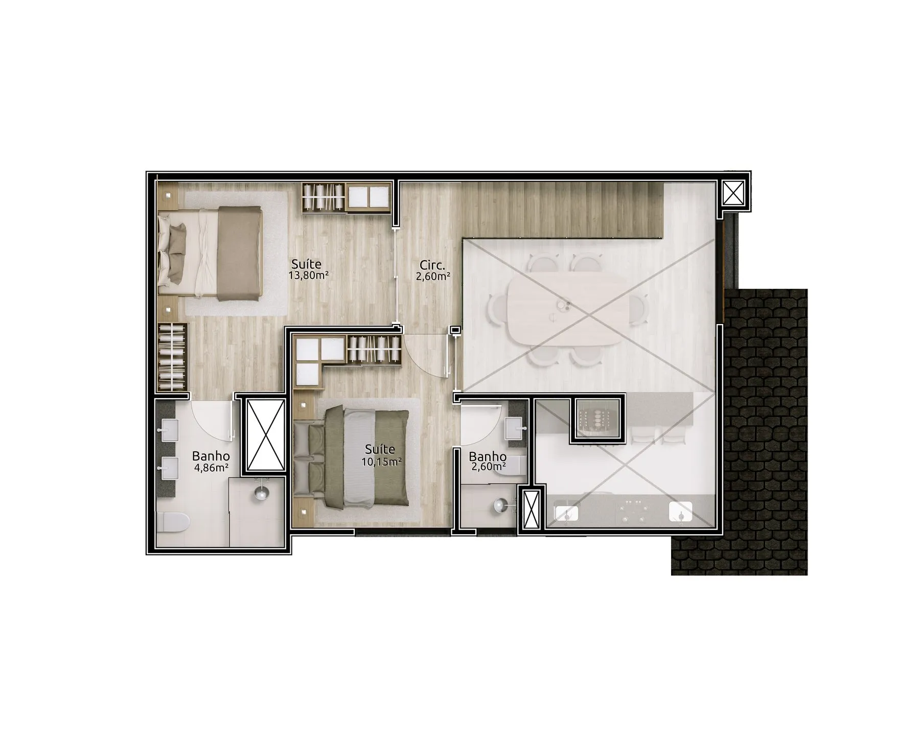 Imagem Duplex à venda em Gramado, Planalto, com 3 quartos, 80m2