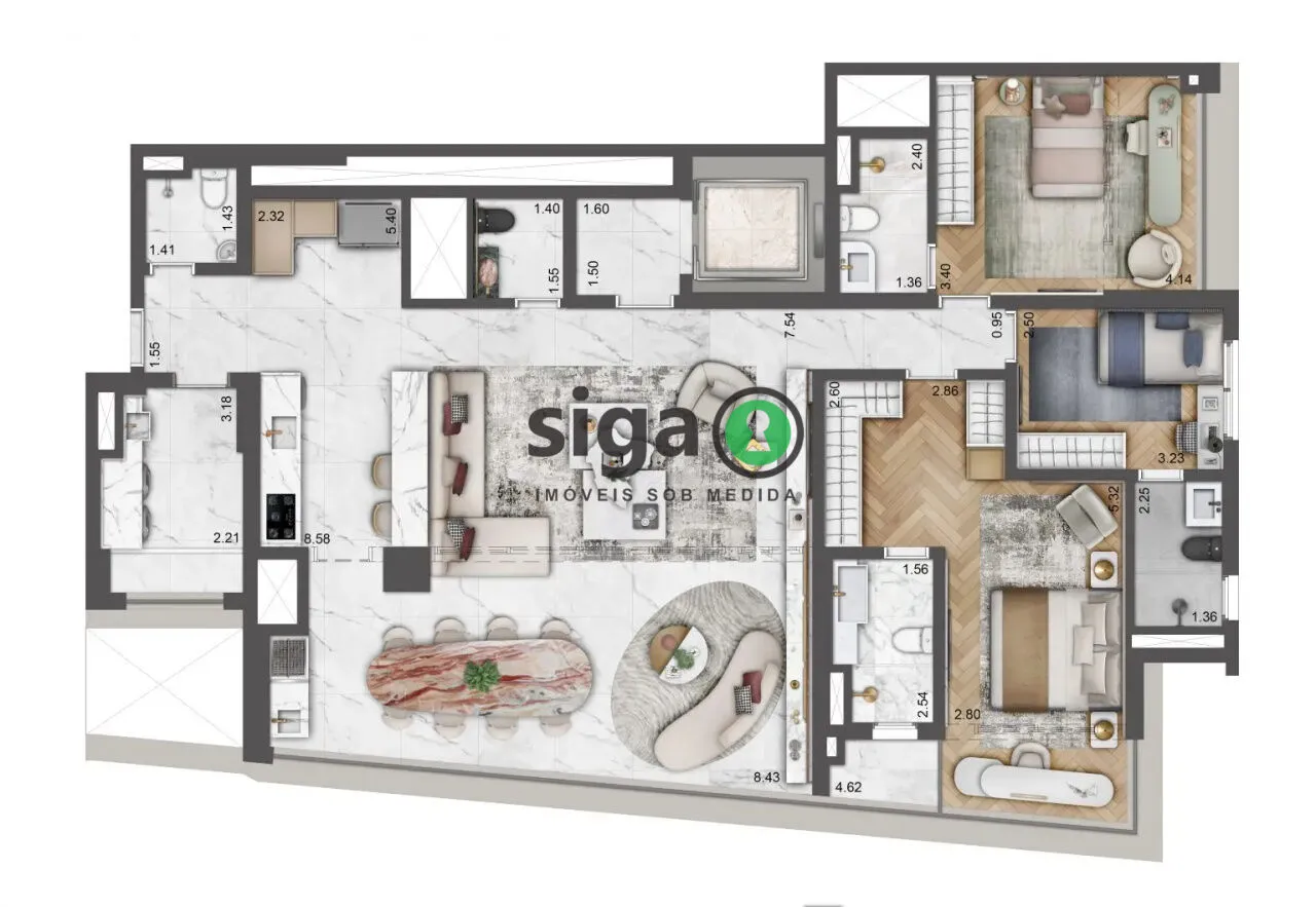 Imagem Apartamento para venda no Brooklin 04 dormitórios, São Paulo - SP